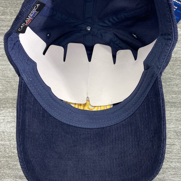 Cap America Trolls Spellout Navy Blue Corduroy Adjustable StrapBack Hat NWT - Picture 13 of 14